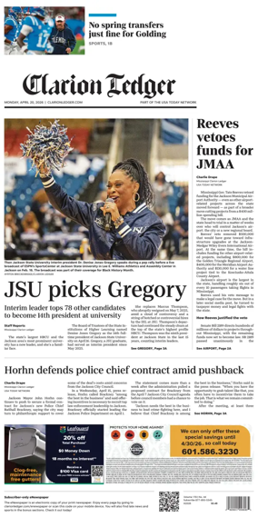 Cover of Clarion Ledger