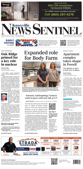 Cover of Knoxville News Sentinel
