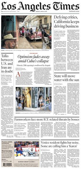 Cover of Los Angeles Times