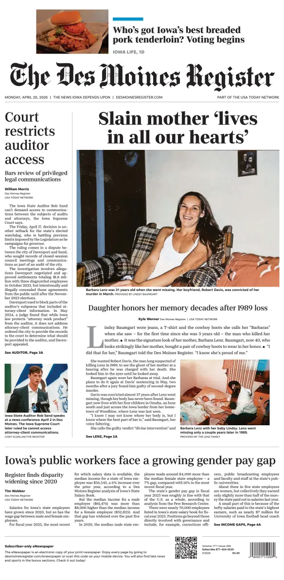 Cover of The Des Moines Register