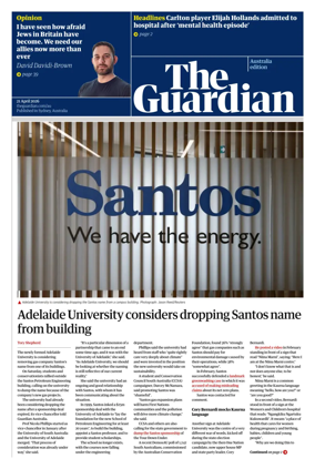 Cover of The Guardian Australia