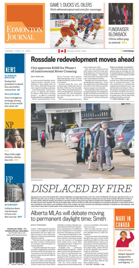 Cover of Edmonton Journal