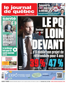 Cover of Le Journal de Quebec
