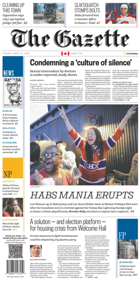 Cover of Montreal Gazette
