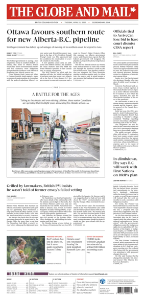 Cover of The Globe and Mail (BC Edition)