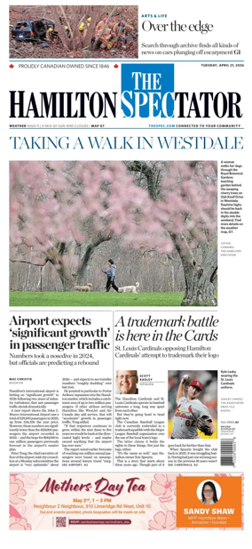 Cover of The Hamilton Spectator