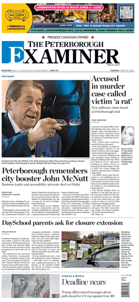 Cover of The Peterborough Examiner