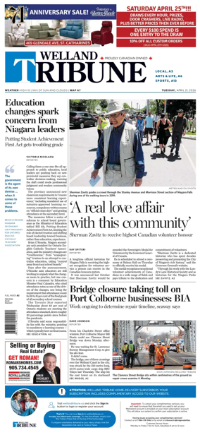 Cover of The Welland Tribune
