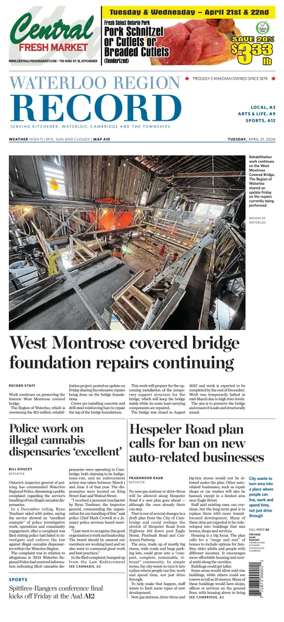 Cover of Waterloo Region Record