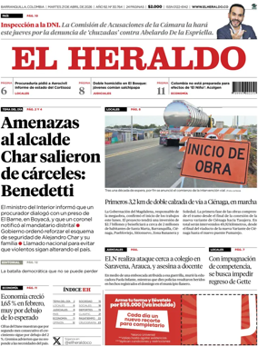 Cover of El Heraldo (Colombia)