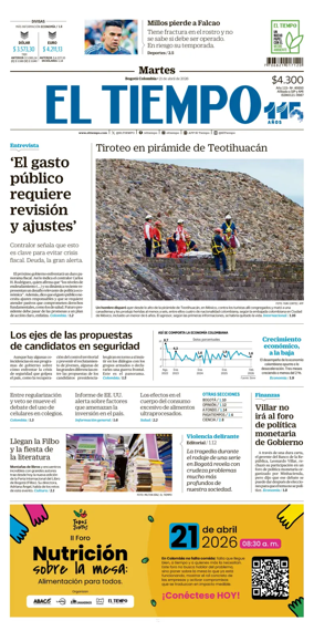 Cover of El Tiempo (Bogota)