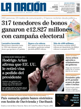 Cover of La Nacion (Costa Rica)