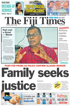 Cover of The Fiji Times