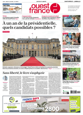 Cover of Ouest-France (Saint-Brieuc Lamballe)