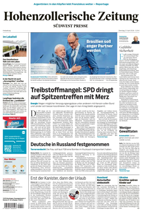 Cover of Hohenzollerische Zeitung