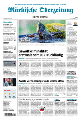 Cover of Markische Oderzeitung Spree-Journal