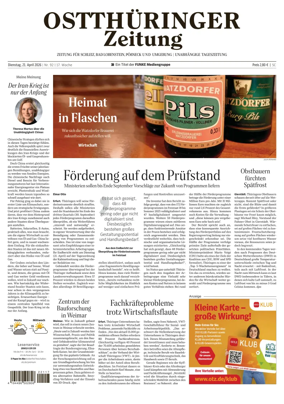 Cover of Ostthuringer Zeitung (Posneck)