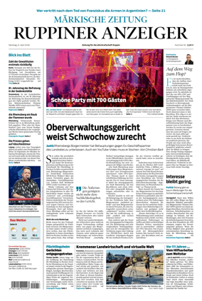 Cover of Ruppiner Anzeiger