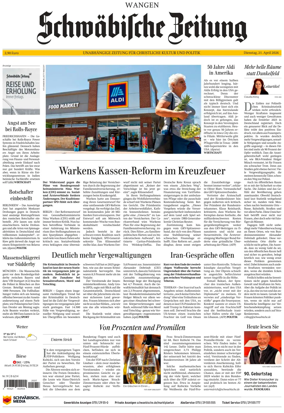 Cover of Schwabische Zeitung (Wangen)