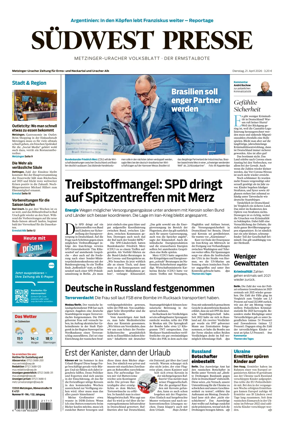 Cover of Sudwest Presse - Metzinger Uracher Volksblatt - Der Ermstalbote