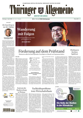 Cover of Thuringer Allgemeine (Arnstadt und Ilmenauz)