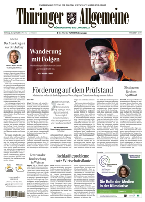 Cover of Thuringer Allgemeine (Muhlhausen und Bad Langensalza)