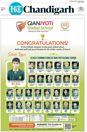 Cover of Hindustan Times (Chandigarh) - Live