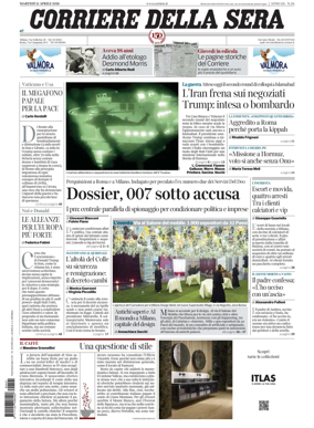 Cover of Corriere della Sera