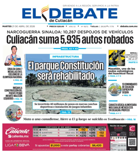 Cover of El Debate de Culiacan