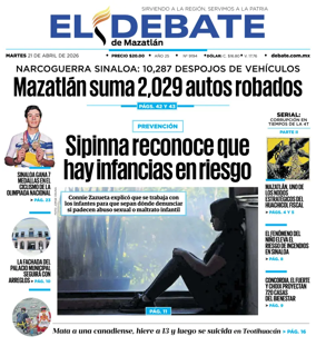 Cover of El Debate de Mazatlan