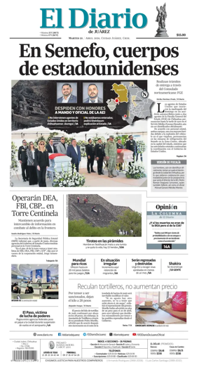 Cover of El Diario de Juarez