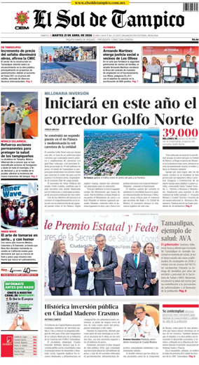 Cover of El Sol de Tampico