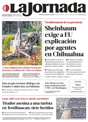 Cover of La Jornada