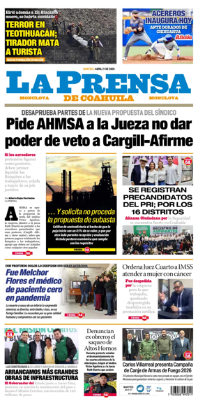 Cover of La Prensa de Coahuila