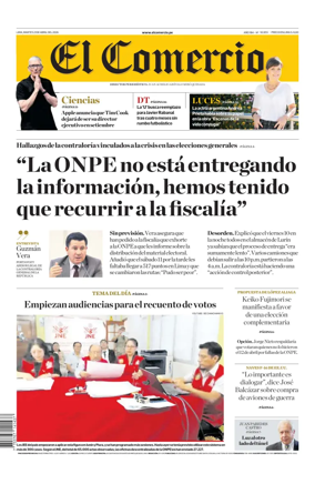 Cover of Diario El Comercio