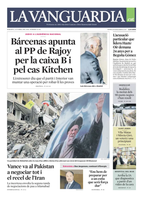 Cover of La Vanguardia (Catala)