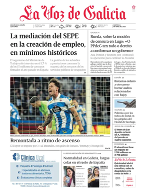 Cover of La Voz de Galicia (A Coruna)