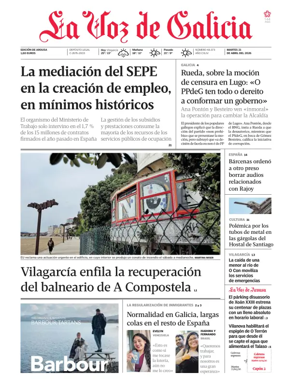 Cover of La Voz de Galicia (Arousa)