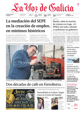 Cover of La Voz de Galicia (Ferrol)