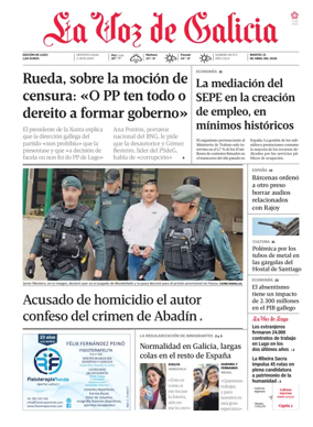 Cover of La Voz de Galicia (Lugo)