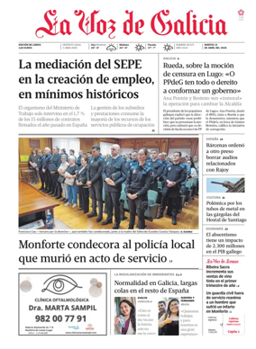 Cover of La Voz de Galicia (Monforte)