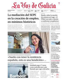 Cover of La Voz de Galicia (Pontevedra)