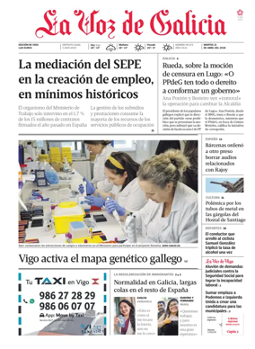 Cover of La Voz de Galicia (Vigo)