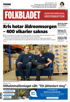 Cover of Folkbladet Vasterbotten