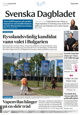 Cover of Svenska Dagbladet