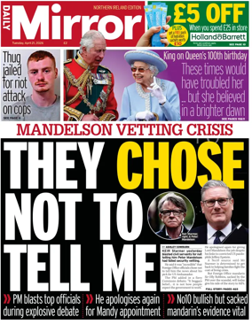 Cover of Daily Mirror (Northern Ireland)