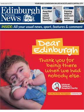 Cover of Edinburgh Evening News