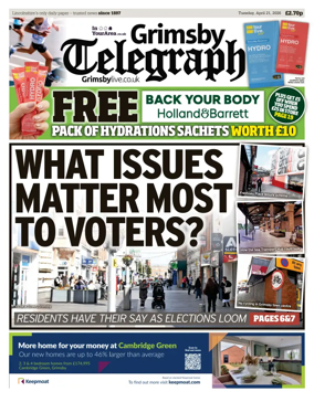 Cover of Grimsby Telegraph
