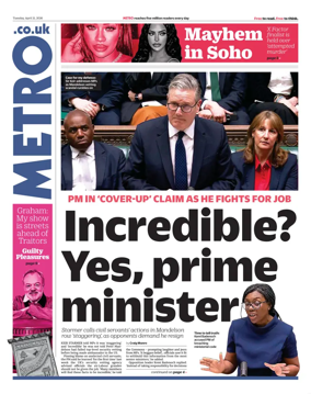 Cover of Metro (UK)