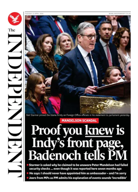 Cover of The Independent